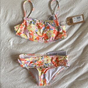 Billabong Floral Kids Bikini - Pink and Yellow